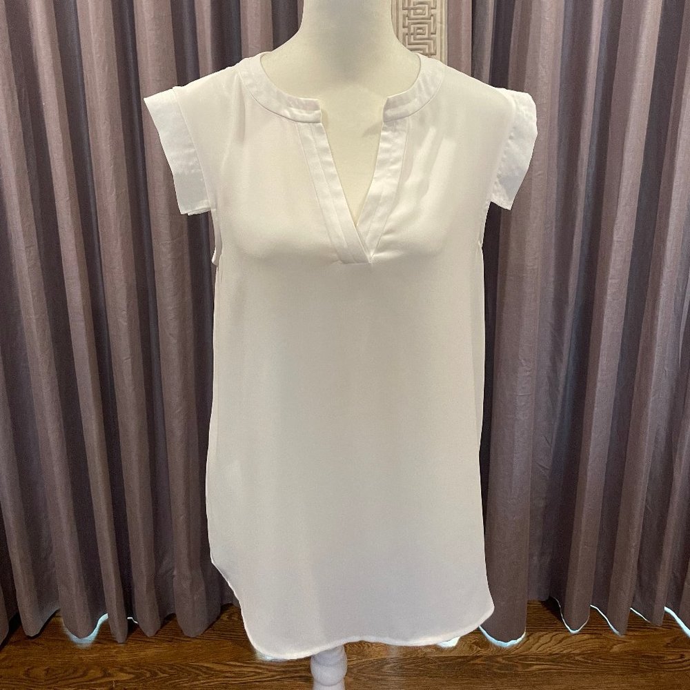 J Crew cap sleeve semi-sheer top